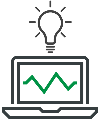 Illustration of notebook with light bulb above it.