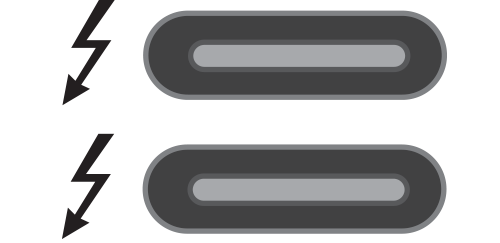 Two Thunderbolt ports icon.