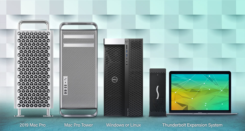 Mac Pro Tower, Windows PC, and Thunderbolt Expansion System